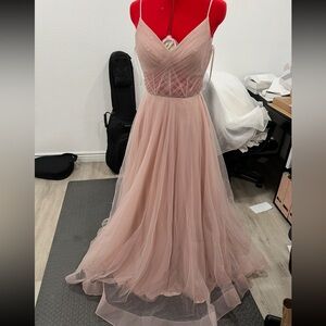 La Femme Blush Pink Prom Dress